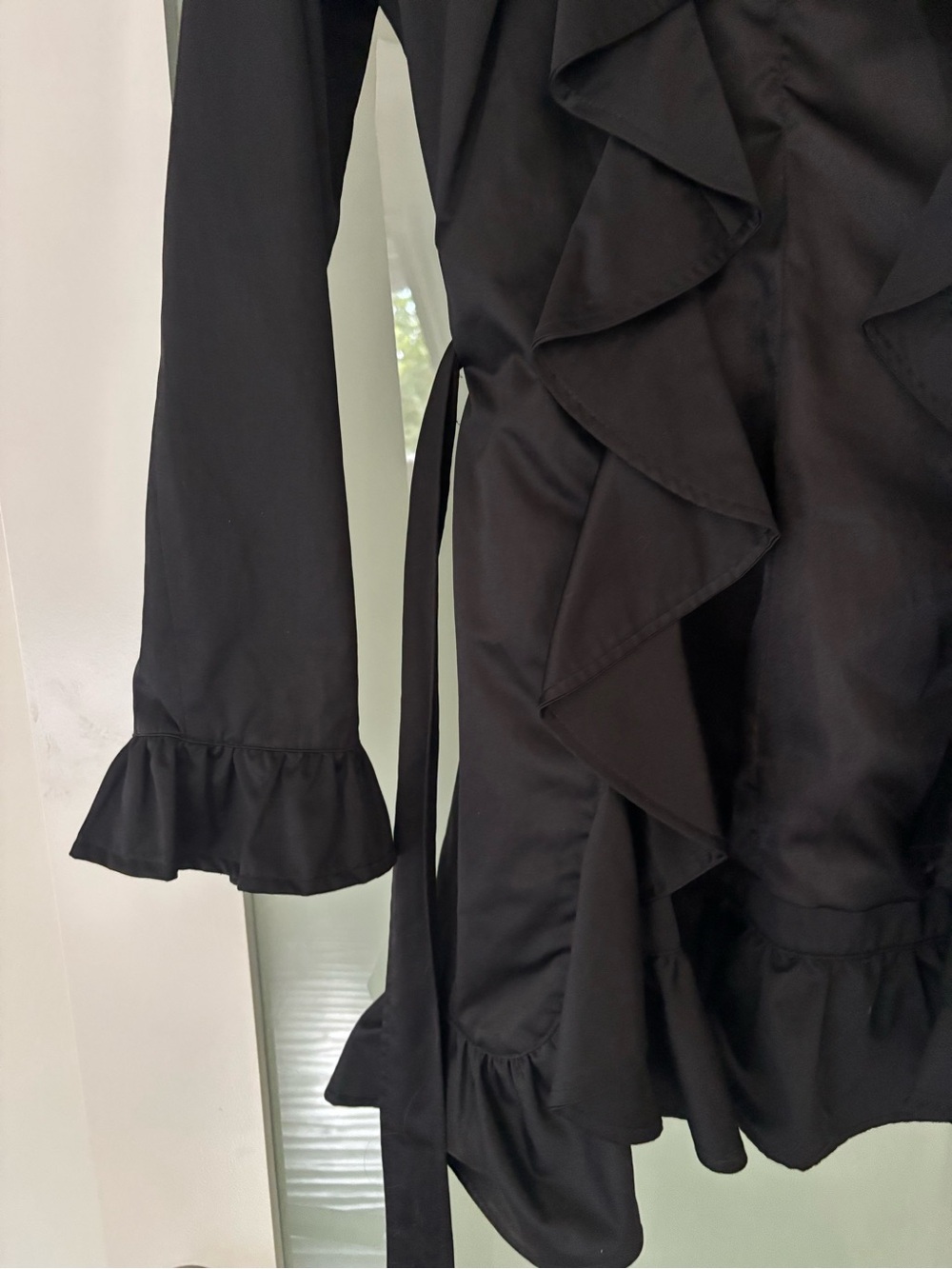 bebe Black Ruffle coat - Picture 6 of 8